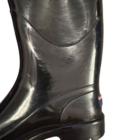 Tommy Hilfiger Women's Rain Boots Size 8 Black Pull-On Anti-Slip Soles - Picture 9 of 12